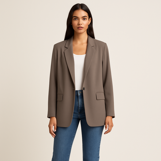 Blazer color taupe con corte relajado